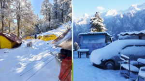 औली गौरसों में घुड़सवारी का आनंद लेते पर्यटक