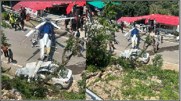 सड़क पर हेलिकॉप्टर की इमरजेंसी लैंडिंग: केदारनाथ धाम के लिए भरी थी उड़ान, सूझबूझ से बची यात्रियों की जान