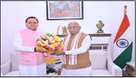 मुख्यमंत्री धामी ने केंद्रीय मंत्री खट्टर से की मुलाकात, कुंभ 2027 को लेकर सहयोग की मांग