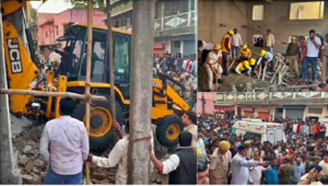 निर्माणाधीन मकान का बेसमेंट ढहा, मलबे में कई लोग फंसे, एक की जान गई