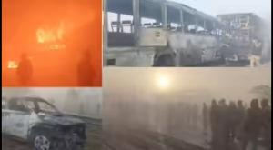 भीषण बस हादसा: तेज धमाके के साथ कई बसें टकराईं, यात्रियों में दहशत