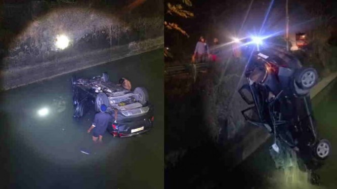 मोहम्मदपुर झाल के पास सड़क हादसा, गंगनहर में गिरी कार, 2 युवकों की मौत