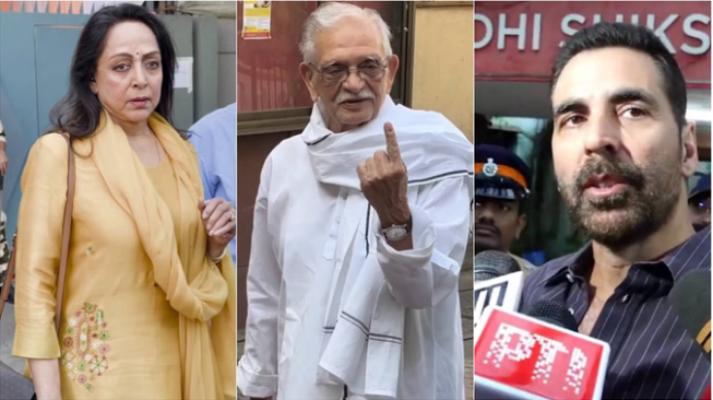 लोकतंत्र के पर्व में सितारों की भागीदारी: गुलजार, अक्षय कुमार और हेमा मालिनी ने डाला वोट