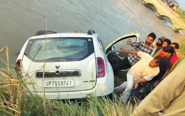 बड़ा सड़क हादसा: नहर में गिरी कार, महिला सहित 3 लोगों की डूबने से मौत