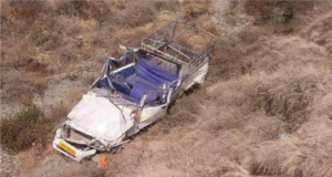 वायाधार के पास खाई में गिरी यात्रियों से भरी गाड़ी, 3 लोगों की मौत, 5 घायल