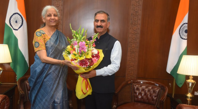 मुख्यमंत्री सुखविंद्र सिंह सुक्खू ने केंद्रीय वित्त मंत्री निर्मला सीतारमण से की मुलाकात, RDG को लेकर की बात