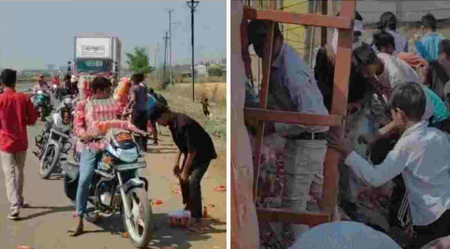 विदिशा में सड़क हादसे के बाद शर्मनाक नज़ारा, घायल की मदद छोड़ बोतलें लूटने में जुटे लोग