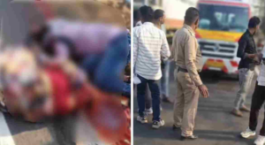 नेशनल हाईवे पर दर्दनाक हादसा: अज्ञात वाहन ने बाइक को मारी टक्कर, महिला और युवक की मौत